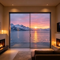 Ventana Abatible de Aluminio con Rotura de Puente Térmico, Certificación Pasivhaus, Diseño Europeo, Triple Vidrio Templado para Cocina, Hotel y Uso Exterior