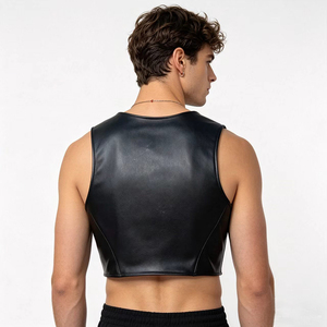 Combinaison érotique pour <span class=keywords><strong>homme</strong></span>, veste en cuir, body, gilet en similicuir PU, corset tendance, <span class=keywords><strong>costume</strong></span> de scène pour club - Product Image 3