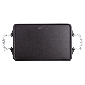 <span class=keywords><strong>Lodge</strong></span> Pre-experimentado de <span class=keywords><strong>hierro</strong></span> fundido parrilla Pan con ayudar a manejar - Product Image 3
