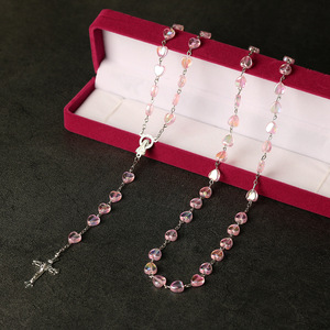 Collares <span class=keywords><strong>de</strong></span> Moda con Cadena <span class=keywords><strong>de</strong></span> Eslabones <span class=keywords><strong>de</strong></span> Corazones Coloridos <span class=keywords><strong>de</strong></span> Resina Acrílica, Collares con Colgante <span class=keywords><strong>de</strong></span> Cruz <span class=keywords><strong>de</strong></span> Jesús y <span class=keywords><strong>Virgen</strong></span> María - Product Image 4