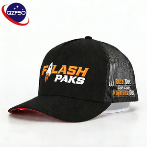 QZFSO Wholesale Custom High Quality Printing logo Summer 6 Panels Camo Baseball Cap Embroidery Mesh Hip Hop Trucker Hats for Men - Product Image 1