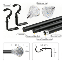 Supports muraux pour tringles à rideaux YIJIALE, réglables de 18 à 120 pouces, en métal de 25 mm, anti-rouille, décoratifs, avec embouts, vente directe usine