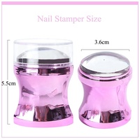 Kit de grattoir à ongles personnalisé, modèle de transfert de polissage, estampage des ongles, tête en Silicone transparente