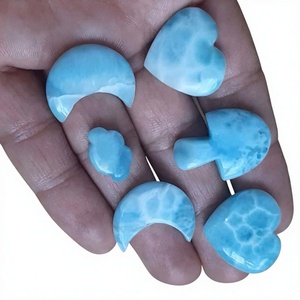 Piedras Preciosas Talladas de Aguamarina Natural, Formas Mixtas, Corazón, Media Luna, Azul Claro, Pulimentadas, para Joyería - Product Image 1