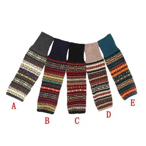 2022 Wholesale Thermal Bohemia Autumn Winter Women Leg Sleeves Knitted Wool Warm Leg Warmer