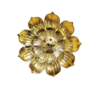 Brûleur d'encens à reflux arabe, porte-encens décoratif pour la maison, plaqué or de haute qualité, 2 couches, porte-bâtonnets d'encens en métal doré