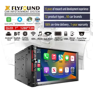 Flysonic ODM/OEM Instrumententafel Auto-Stereo Android 10 System 7 Zoll 2 din Multimedia Android Auto Carplay Autoradio