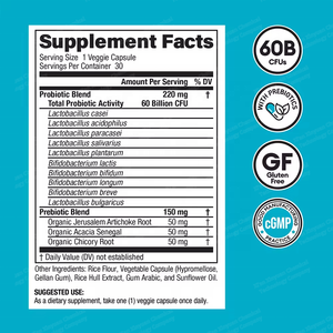 Cápsulas de Probióticos <span class=keywords><strong>OEM</strong></span> 60 Mil Millones de UFC Prebióticos Mejoran la Inmunidad Salud Digestiva Intestinal Suplemento para Adultos para Mujeres y Hombres - Product Image 6