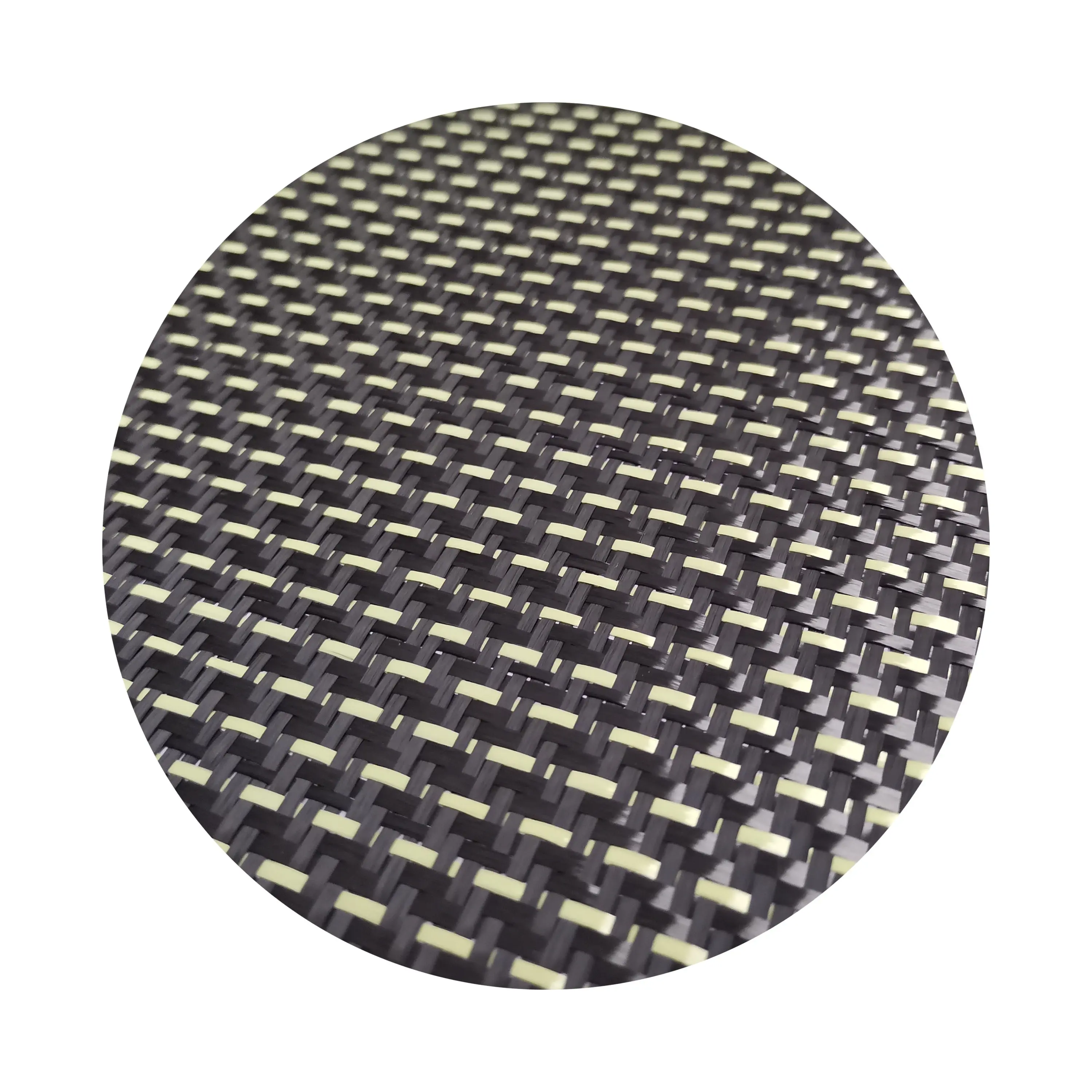 3k 200gsm Hybrid Carbon Fiber Fabric Plain Woven Fiber Cloth Yellow/Black Mixed 2 Colors