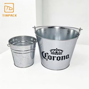 Seau à glace en étain personnalisé imprimé en gros, directement de l'usine, avec poignée, pour bars et fêtes - Product Image 6