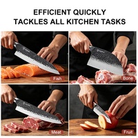 7 inch Nakiri-mes, zwart oxide Tsuchime snijmes, veganistisch kookgereedschap voor groenten en fruit, handvat van palissanderhout, professionele snijder