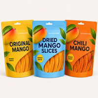 Sachet d'emballage personnalisé en gros pour mangues séchées, aliments secs, petites collations, avec fermeture éclair, en BOPP, VMPET, PE, Mylar