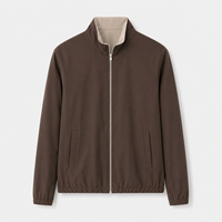 Veste réversible coupe-vent pour homme, col montant, fermeture éclair intégrale, vêtement d'extérieur décontracté, personnalisable avec logo, veste légère – Vente en gros