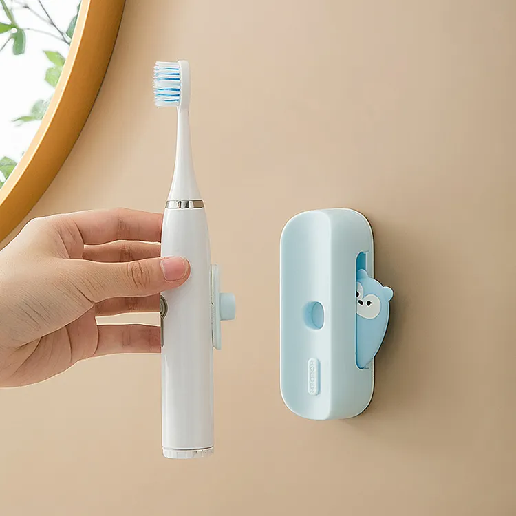 2023 yaratıcı tutucu duvara monte ev banyo karikatür Organize diş fırçası raf elektrikli diş fırçası depolama sevimli Mini askı