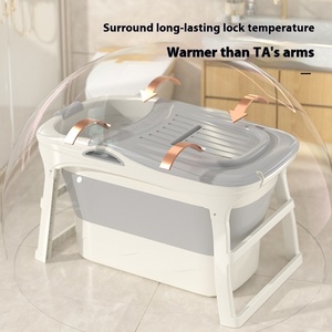 <span class=keywords><strong>Cubo</strong></span> de baño <span class=keywords><strong>plegable</strong></span> de cuerpo completo para niños y adultos, artefacto de bañera de aislamiento térmico de altura añadida para bañeras de hidromasaje en interiores - Product Image 2