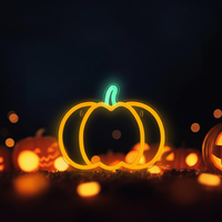 Neonawall En gros Enseigne néon citrouille d'Halloween, à intensité variable, alimentée par USB, lumière murale suspendue, décoration pour la maison, les fêtes et le festival d'Halloween