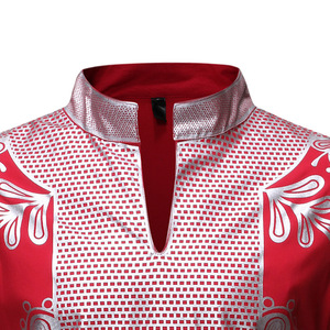 Pull-over d'automne à col montant pour hommes Robe imprimée du chef turc africain pour hommes - Product Image 6