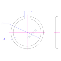 DIN7993A 65Mn Anneaux de retenue en acier à ressort pour arbre Circlip à fil rond Anneaux de retenue fendus 4mm-125mm