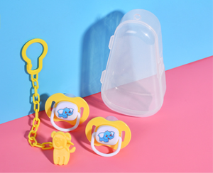 Bebek emzik seti karikatür silikon emzik + zincir kombinasyonu bebek uyku oynarken ağız - Product Image 6