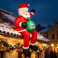 Décorations de Noël gonflables classiques de 8 pieds avec Père Noël et lumières LED, pour intérieur/extérieur, jardin, cour, style enfantin avec sac