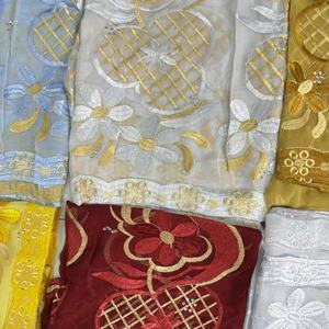 Vente en gros bon marché, foulards ethniques traditionnels respirants pour femmes, grande écharpe en mousseline de soie, hijab, broderie florale durable pour musulmans africains - Product Image 5
