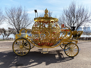 Carruaje Eléctrico de Calabaza para Turismo, Edición Limitada Festiva, Estilo Europeo para Bodas, con Escultura Dorada - Product Image 5