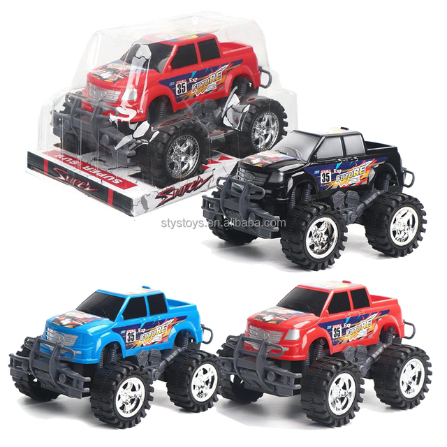 Monster Offroader Truck Toy Plastic Inertia Pickup Truck Friction Powered Off-Road Vehicle Boys Toys