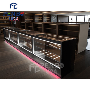 Bán Buôn Cổ Điển Tùy Chỉnh LED Chiếu Sáng Cửa Hàng Đồ Nội Thất Gỗ Rắn Bán Lẻ Cigar Humidors Và Thuốc Lá Khói Gỗ Cửa Hàng Hiển Thị Trường Hợp - Product Image 5