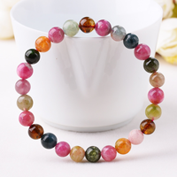 Natürliches Brasilianisches Regenbogen-Turmalin-Armband - Regenbogenfarbene Altbahnenkristalle - Einzelring-Schmuck