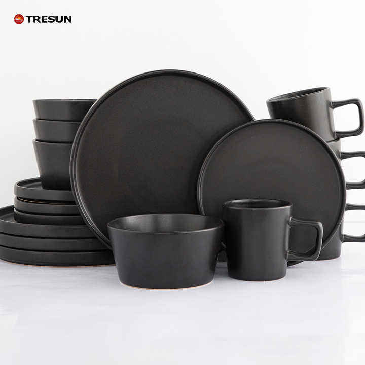 Shop Matt Black Dinnerware Sets Stylish Durable