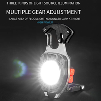 Porte-clés magnétique puissant COB lampes de travail, lampe de poche rechargeable USB 3modes avec ouvre-bouteille