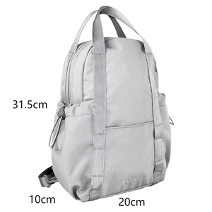 Loxy Lightweight Nylon Gym Backpack with Adjustable Strap and Zipper Closure Modern Casual Style Unisex Gray Water Resistant - Product Image 4