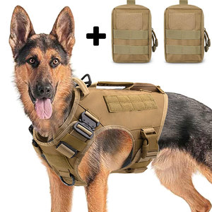 สายรัดสุนัขแบบยุทธวิธีที่กำหนดเองมีสองถุงและซิปไม่มีสายรัดสำหรับสุนัขบริการเสื้อกั๊กสุนัขแบบยุทธวิธีขนาดใหญ่ที่สามารถปรับได้ - Product Image 1