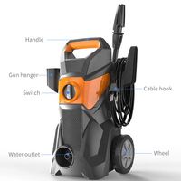 Nettoyeur Haute Pression Électrique Portable pour Voiture avec Buse Réglable et Lance Mousse pour le Nettoyage et le Détail Automobile