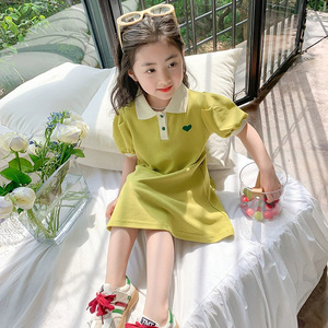 Vestiti Estivi per Bambine, Manica Corta, Linea A, Casual, Abiti per Bambine da 1 a 8 Anni, Stile Coreano - Product Image 2