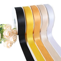 Stocké 4cm 100 Yards rouleau simple face ruban de Satin uni couleur Polyester rubans fournitures pour ruban Roses