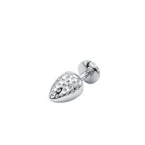 Juego de Tapones Anales de Lujo de Aleación de Aluminio Plateado, 3 Tamaños, Tapón Anal de Fresa con Diamantes de Imitación, Juguetes Sexuales Metálicos con Joyas para Hombres y Mujeres - Product Image 3