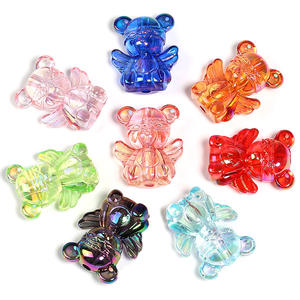 Fabricante al por mayor nuevo Material acrílico alas de colores lindo oso agujero Vertical cuentas sueltas accesorios de bricolaje - Product Image 3
