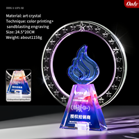 Trophée commémoratif de champion créatif de la compétition du personnel exceptionnel, atmosphère cristalline, trophée personnalisé, base circulaire haut de gamme
