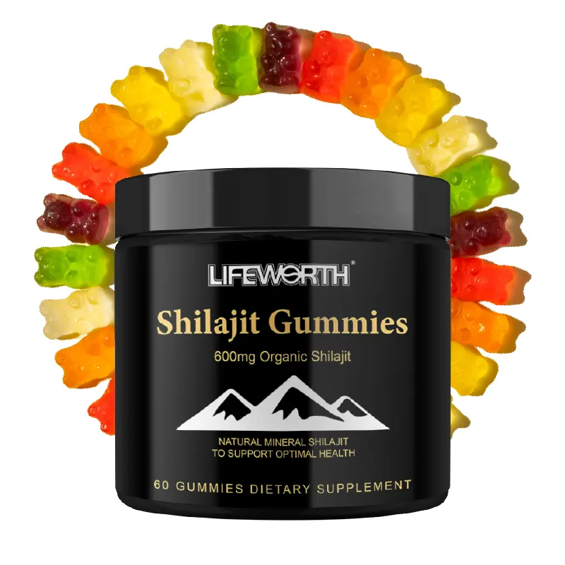 Lifeworth Private Label Shilajit Gummy Acide Fulvique Shilajit Résine Shilajit pur de l'Himalaya Shilajeet Salajit