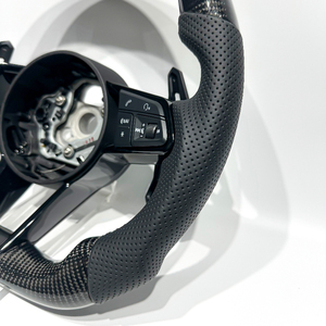 Volant en cuir personnalisable directement de l'usine pour <span class=keywords><strong>Audi</strong></span> R8 TTRS C6 C7 S7 S4 A4 B8 RS3 SQ5 S5 B9 A6 C8 A3 2018 - Product Image 2