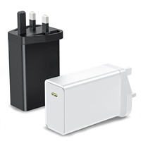 Cargador Rápido HNT de 65 W con Tecnología GaN, Enchufe para Reino Unido/EE. UU./UE/Australia, Puerto USB Tipo C Único, Carga para Teléfono Celular, Cargador y Adaptador para Laptop y Tablet