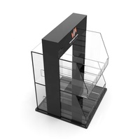 Présentoir à cigarettes en acrylique à 2 niveaux, étagère de comptoir pour tabac avec séparateurs pour les magasins de tabac et les détaillants de produits de proximité