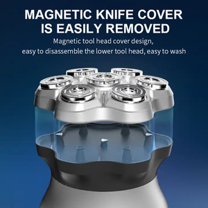 LED Display 7D Magnetic <b>Head</b> Trimmer Bald Men USB Groomer Waterproof Rotary <b>Razor</b> Rechargeable Electric Body Household - Product Image 3