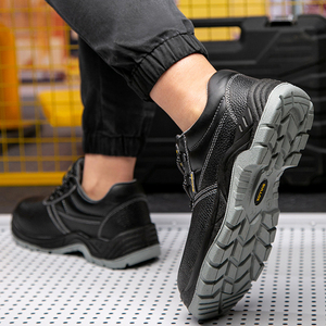 Bottes de travail en cuir mi-hautes à embout d'acier pour hommes, sécurité industrielle, hiver 2026 - Product Image 4