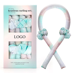 custom logo 2026 Satin Tie Dye Heatless <strong>Curler</strong> Sets <strong>No</strong> <strong>Heat</strong> <strong>Hair</strong> Curling Rod Soft Cotton Filled <strong>Hair</strong> Styling Tool for Women - Product Image 1