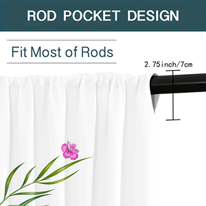 Cortinas Translúcidas con Estampado de Flores Púrpuras sobre Base Blanca, 90 g/m², Cortinas Opacas de Voile, Modernas y Lujosas con Ojales para Sala de Estar y Dormitorio - Product Image 4