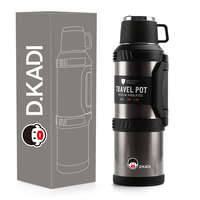 Bouteille d'eau isotherme en acier inoxydable à double paroi de grande capacité 4L, thermos pour la pêche, le camping et les voyages