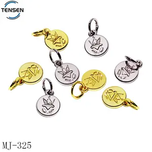 Zinc alloy jewelry accessory supplier custom letter stamped mini pendant charms for leather bangle