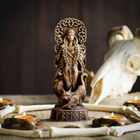 Décoration d'Intérieur Artistique : Sculpture d'Autel Pagan, Figurines des Dieux Nordiques, Statues de Légendes Mythologiques, Dieu Viking pour Accessoires de Décoration Maison